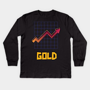 Gold Up Chart Kids Long Sleeve T-Shirt